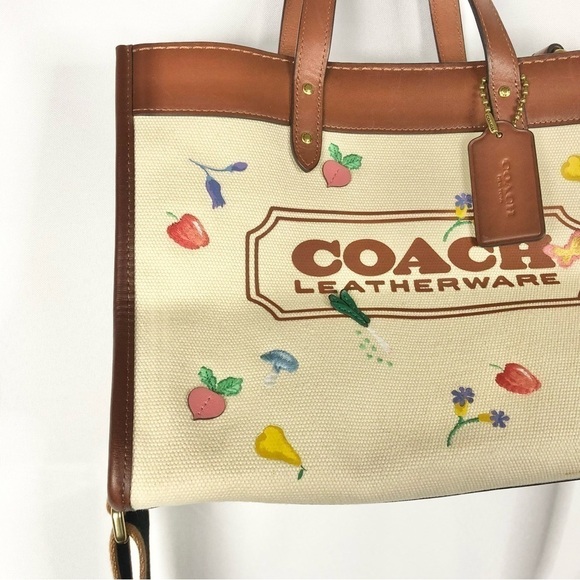 Coach Field Tote 30 Garden Floral Embroidery Shoulder Bag - Picture 4 of 13